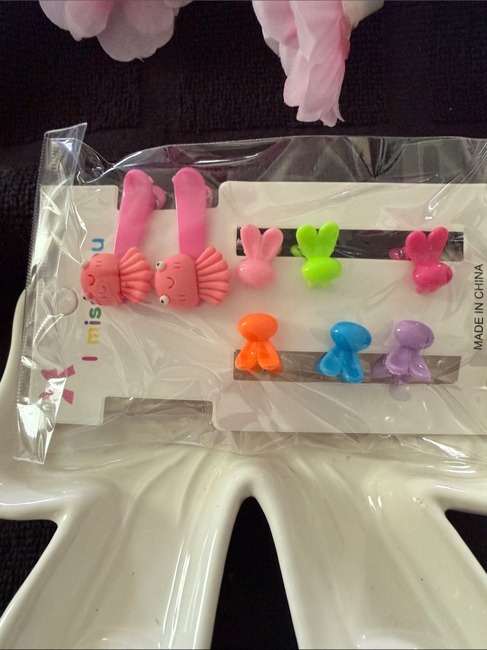 Kids Cute Animal Clip Set - Pink, Green, Orange, Blue, Purple